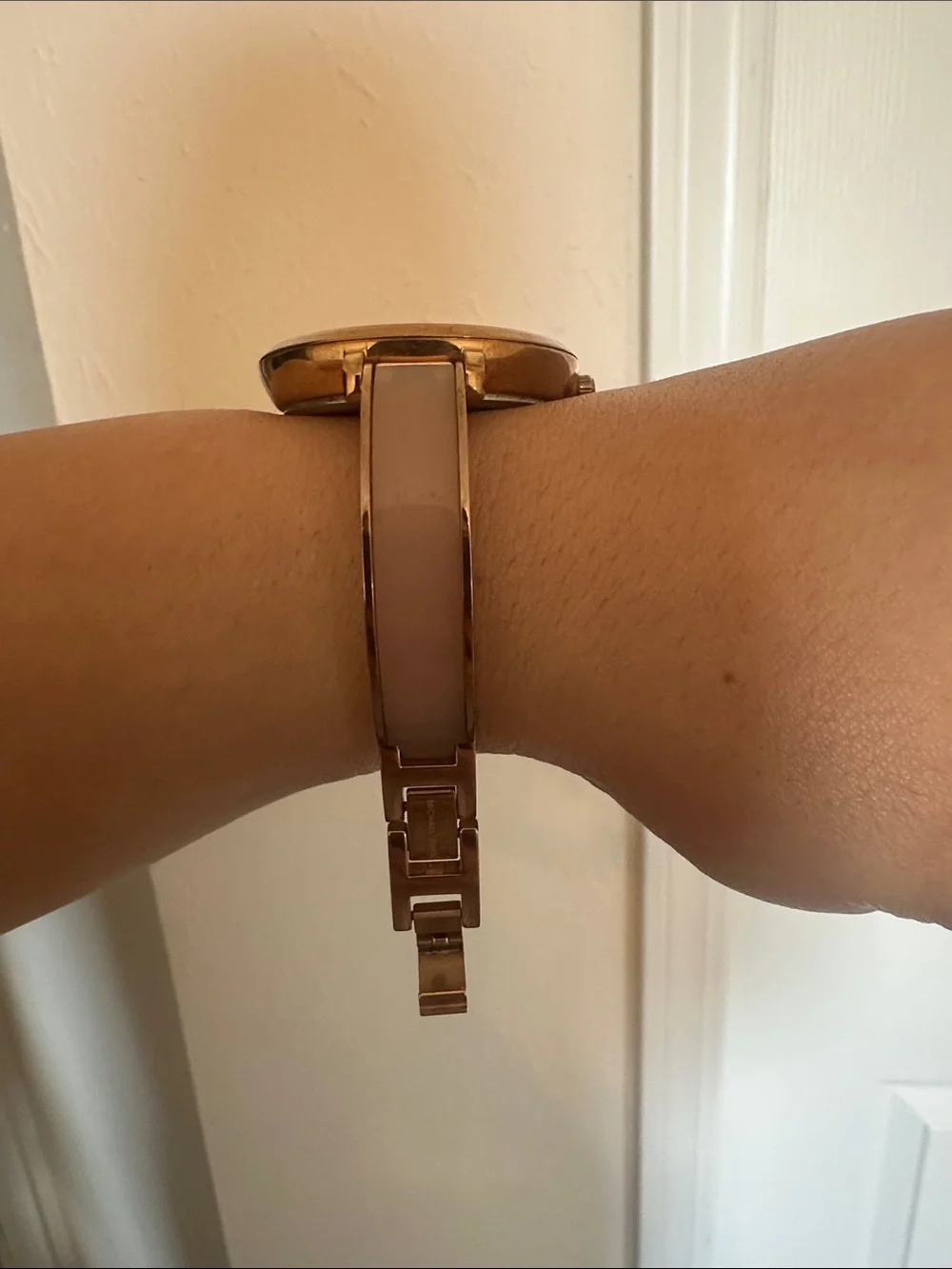 Michael Kors Pink Rose Gold-Tone Minimalist Watch